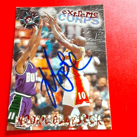 AUTOGRAPHED Mookie Blaylock Atlanta Hawks NBA Basketball Card - Picture 2 of 3